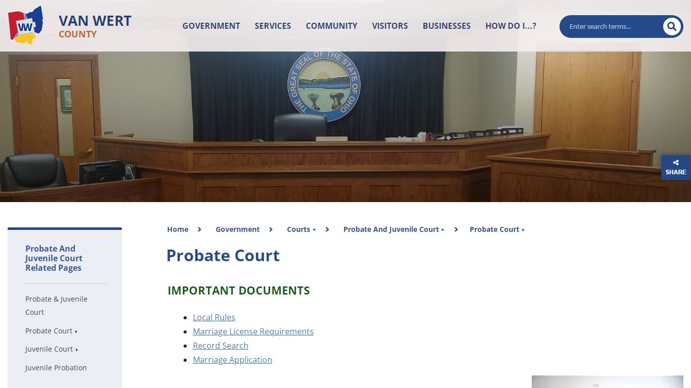 Probate Court - Van Wert County, Ohio